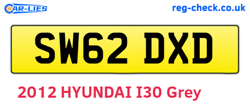 SW62DXD are the vehicle registration plates.