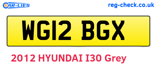 WG12BGX are the vehicle registration plates.