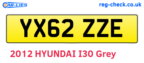 YX62ZZE are the vehicle registration plates.