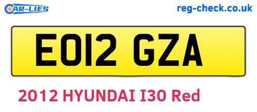 EO12GZA are the vehicle registration plates.