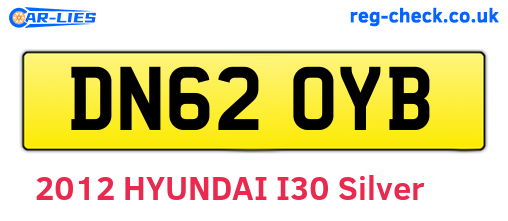 DN62OYB are the vehicle registration plates.