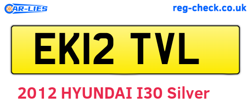 EK12TVL are the vehicle registration plates.