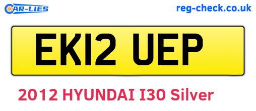 EK12UEP are the vehicle registration plates.