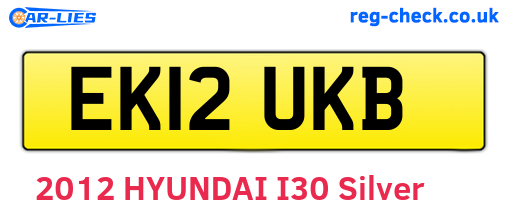 EK12UKB are the vehicle registration plates.