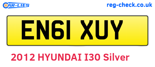 EN61XUY are the vehicle registration plates.
