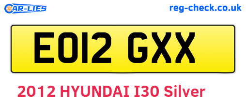 EO12GXX are the vehicle registration plates.