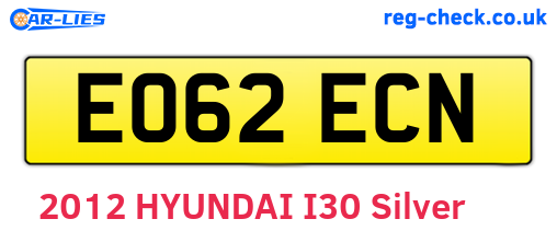 EO62ECN are the vehicle registration plates.