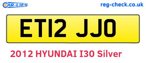ET12JJO are the vehicle registration plates.