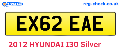 EX62EAE are the vehicle registration plates.