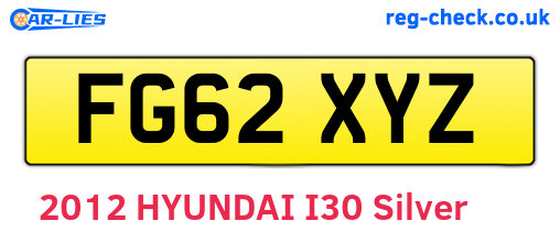 FG62XYZ are the vehicle registration plates.