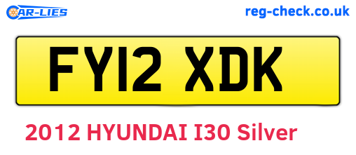 FY12XDK are the vehicle registration plates.