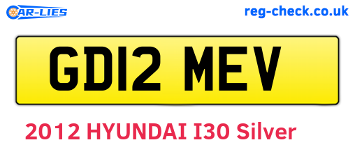 GD12MEV are the vehicle registration plates.