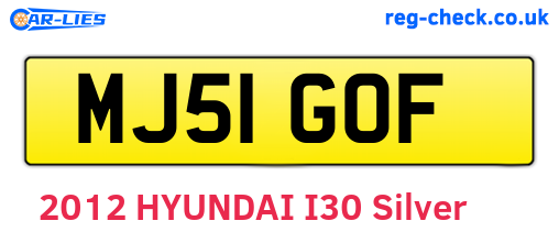 MJ51GOF are the vehicle registration plates.
