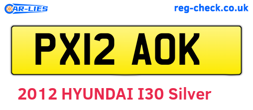 PX12AOK are the vehicle registration plates.