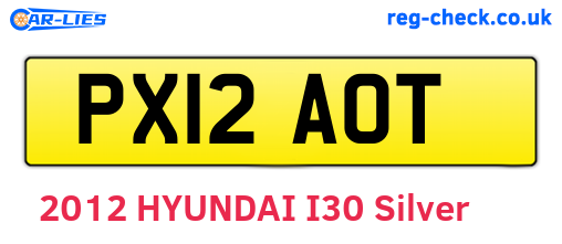 PX12AOT are the vehicle registration plates.