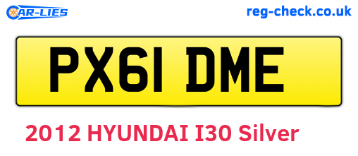 PX61DME are the vehicle registration plates.