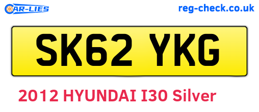 SK62YKG are the vehicle registration plates.
