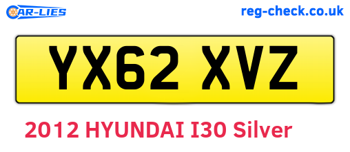 YX62XVZ are the vehicle registration plates.