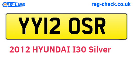 YY12OSR are the vehicle registration plates.