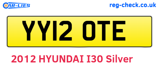 YY12OTE are the vehicle registration plates.