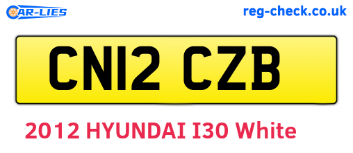 CN12CZB are the vehicle registration plates.
