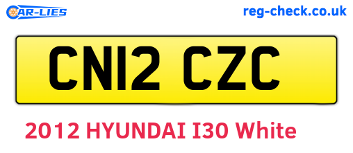 CN12CZC are the vehicle registration plates.