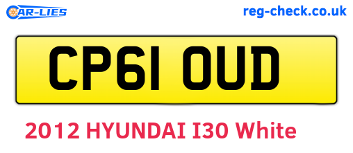 CP61OUD are the vehicle registration plates.