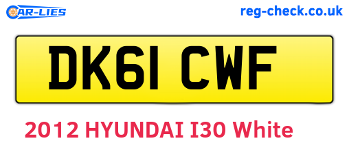 DK61CWF are the vehicle registration plates.