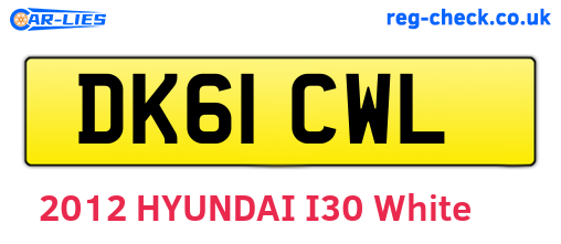 DK61CWL are the vehicle registration plates.