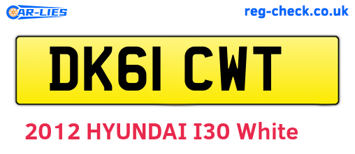 DK61CWT are the vehicle registration plates.