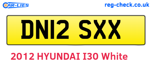 DN12SXX are the vehicle registration plates.