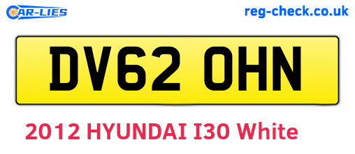 DV62OHN are the vehicle registration plates.