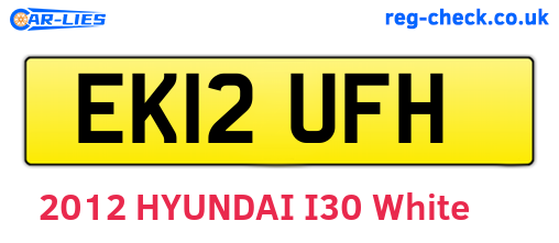 EK12UFH are the vehicle registration plates.