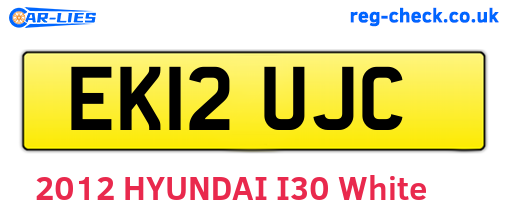EK12UJC are the vehicle registration plates.