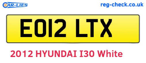 EO12LTX are the vehicle registration plates.