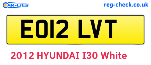 EO12LVT are the vehicle registration plates.