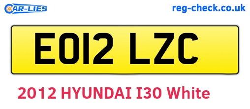 EO12LZC are the vehicle registration plates.