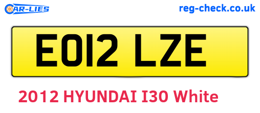 EO12LZE are the vehicle registration plates.