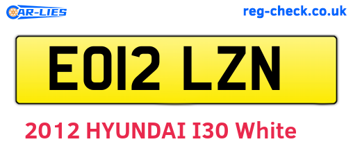 EO12LZN are the vehicle registration plates.
