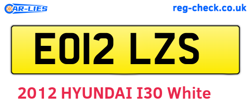 EO12LZS are the vehicle registration plates.
