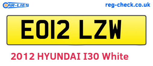 EO12LZW are the vehicle registration plates.