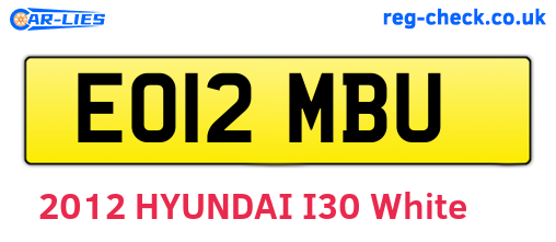EO12MBU are the vehicle registration plates.