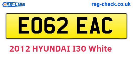 EO62EAC are the vehicle registration plates.