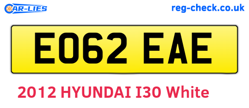 EO62EAE are the vehicle registration plates.