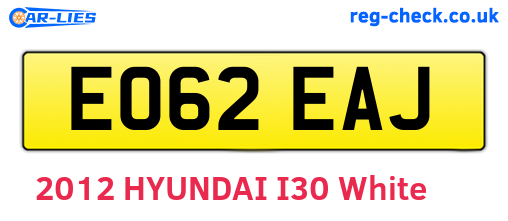 EO62EAJ are the vehicle registration plates.
