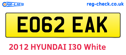 EO62EAK are the vehicle registration plates.