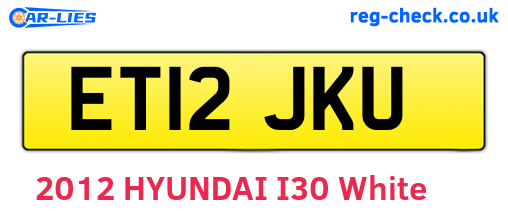 ET12JKU are the vehicle registration plates.