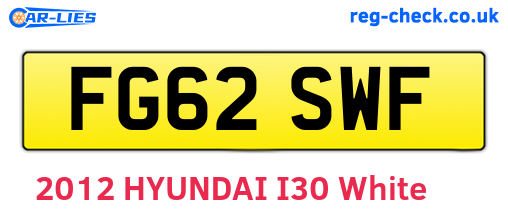FG62SWF are the vehicle registration plates.