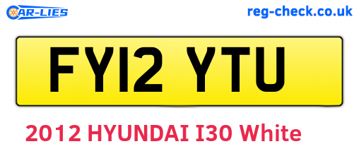 FY12YTU are the vehicle registration plates.