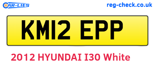 KM12EPP are the vehicle registration plates.